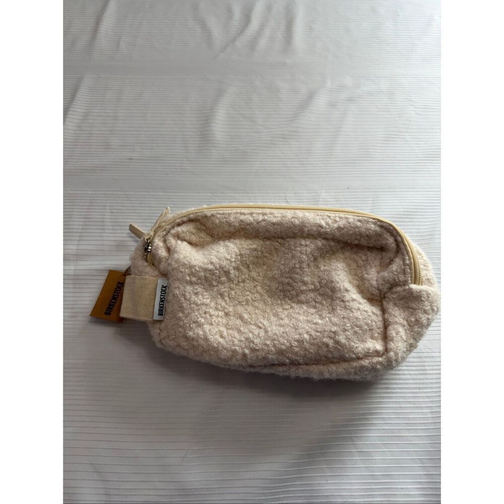 NWT Birkenstock Fluffy Teddy Cosmetic Pouch Bag Cream New